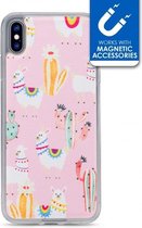 Apple iPhone XS Max Hoesje - My Style - Magneta Serie - TPU Backcover - Pink Alpaca - Hoesje Geschikt Voor Apple iPhone XS Max