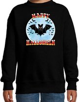 Halloween Happy Halloween vleermuis verkleed sweater zwart voor kinderen - horror vleermuis trui / kleding / kostuum 110/116
