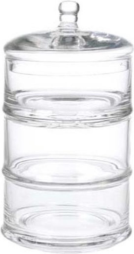 Glazen voorraadpot/bonbonniere 3 x 22 cm - Glazen 3 laags bonbonniere voor... | bol.com