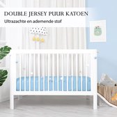 Double Jersey  Baby Hoeslaken - 2 Stuks -  100% Jersey Katoen - 60x120+15 Cm - Hemelsblauw