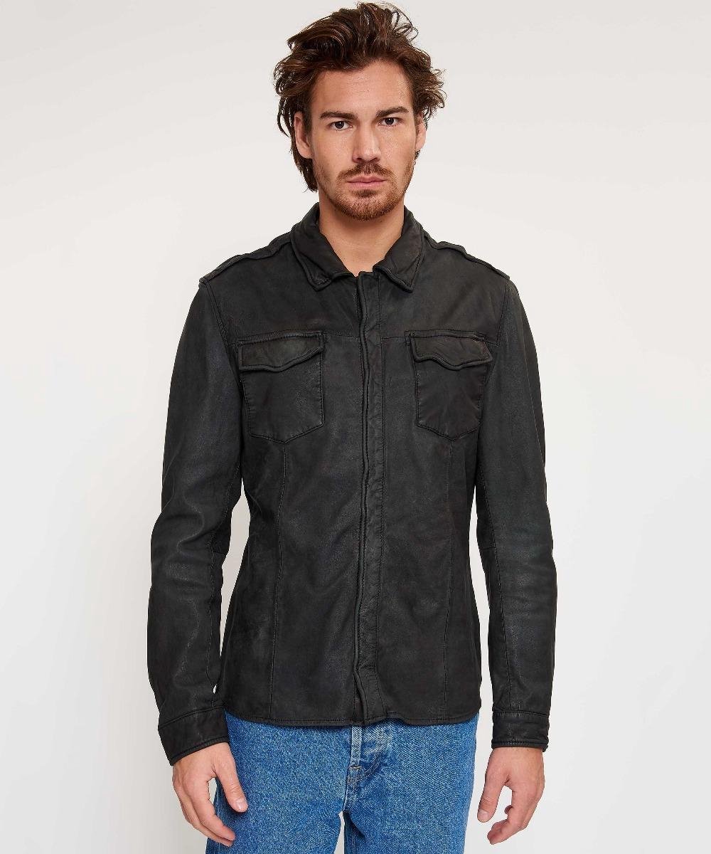 Goosecraft Shirt076 Overhemden Heren - Zwart - Maat S