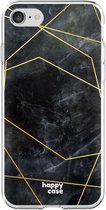 HappyCase Apple iPhone 8 Flexibel TPU Hoesje Zwart Marmer Print