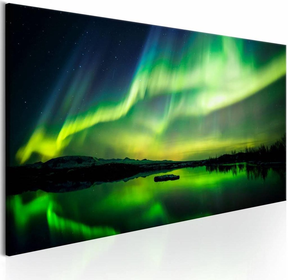 Schilderij Noorderlicht Schilderijen Aurora Nachthemel 5 Delen Fleece  Canvas Schilderij Edifier R1280DBs, image size:1200x1166