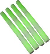 4x Partystaaf met groen LED licht 48 cm - Festival St. Patricksday musthaves lichtstaven/partystaven groen