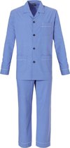 Robson Heren pyjama met gulp - knoopsluiting Martin - 56 - Blauw.