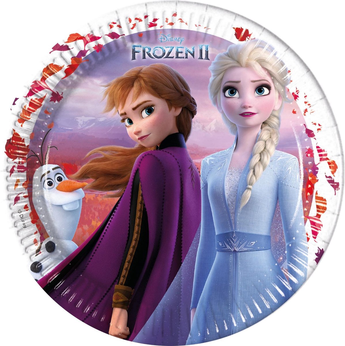 8x Disney Frozen 2 bordjes 23 cm van karton - feest thema bordjes