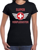 Super verpleegster cadeau t-shirt zwart voor dames L