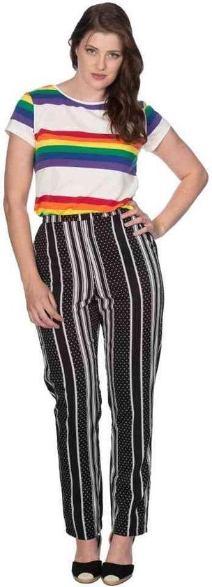 Dancing Days - SPOTS AND STRIPE Broek rechte pijpen - XS - Zwart