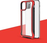 verstevigde bumper case geschikt voor Apple iPhone 11 - rood + glazen screen protector
