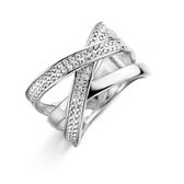 Silver Rose -R2036W-48 -Ring -925 Zilver gerodineerd -Cubic Zirkonia