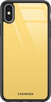 iPhone X/XS hoesje glass - Yellow sun | Apple iPhone Xs case | Hardcase backcover zwart