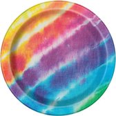 Haza Original Feestborden Tie Dye 18 Cm 8 Stuks