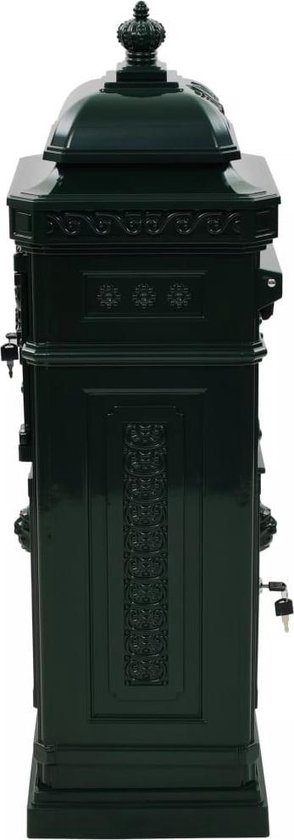 vidaXL Pilaar brievenbus vintage stijl roestbestendig aluminium groen