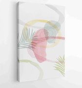 Summer tropical wall arts vector. Palm leaves, coconut leaf, monstera leaf, line arts 4 - Moderne schilderijen – Vertical – 1922500763 - 80*60 Vertical
