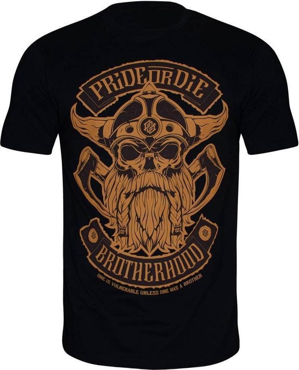 PRiDEorDiE Brotherhood T Shirt Black MMA Fightshop Kies uw maat: S