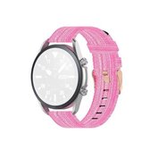 Voor Galaxy Watch 3 45 mm geweven nylon getextureerde band, maat: gratis maat 22 mm (roze)