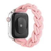 Elastische geweven horlogeband voor Apple Watch Series 6 & SE & 5 & 4 40 mm / 3 & 2 & 1 38 mm, lengte: 130 mm (roze)