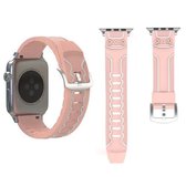 Voor Apple Watch Series 3 & 2 & 1 38 mm mode-elektrocardiogrampatroon siliconen horlogebandje (roze)