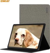 Voor Samsung Galaxy Tab S6 Lite P610 / P615 ENKAY ENK-8004 Grof doekpatroon PU-leer + TPU Smart Case met houder (grijs)