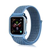 Eenvoudige mode nylon horlogeband met frame voor Apple Watch Series 5 & 4 40 mm (reflecterend blauw)