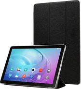 Voor Huawei Enjoy Tablet 2 10.1 inch Zijde Textuur Horizontale Flip Leren Case met Drie-vouwbare Houder (Zwart)