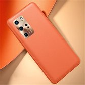 Voor Huawei P40 Pro Shockproof TPU Soft Edge Skinned Plastic Case (oranje)