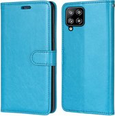 Voor Samsung Galaxy A42 5G Pure Color Horizontale Flip PU lederen tas met houder & kaartsleuven & portemonnee & fotolijst (blauw)