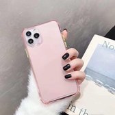 Voor iPhone 11 Pro Max schokbestendige TPU transparante beschermhoes (roze)