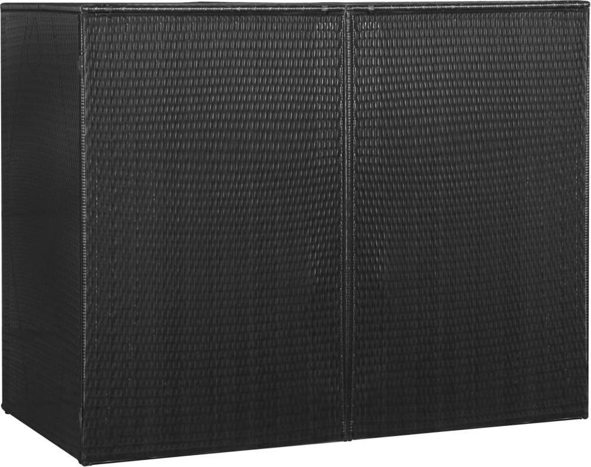 vidaXL Containerberging dubbel 153x78x120 cm poly rattan zwart