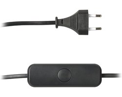 Lybardo - Snoerdimmer LED - Zwart - 3-75W - Elektronische Zekering - Met Drukknop