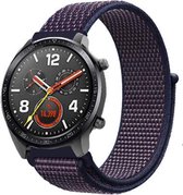 Nylon Smartwatch bandje - Geschikt voor  Huawei Watch GT nylon band - paars-blauw - 46mm - Horlogeband / Polsband / Armband