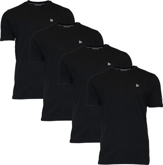 4-Pack Donnay - T-shirt (Vince) - Sportshirt - Heren - Black (020) - maat 3XL