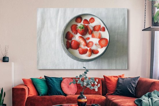 Tableau sur toile Fraise - Kom - Table - 150x100 cm - Décoration murale