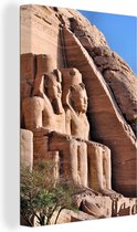 Canvas Schilderij Zijaanzicht Aboe Simbel tempel in Egypte - 60x90 cm - Wanddecoratie