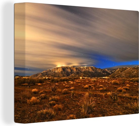 De woestijn van Albuquerque in de Amerikaanse staat New Mexico Canvas 40x30 cm - Foto print op Canvas schilderij (Wanddecoratie woonkamer / slaapkamer)