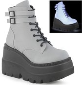 Demonia Plateau Laarzen -41 shoes- SHAKER-52 US 11 Grijs/Zwart