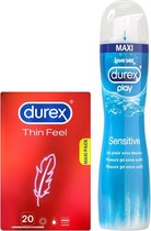 Durex - 100ml Glijmiddel - Play Sensitive - 20 stuks Condooms - Thin Feel