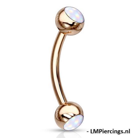 Piercing Illuminating rose goud met steen wit