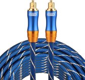 By Qubix ETK Digital Toslink Optical kabel 10 meter - audio male to male - Optische kabel BLUE series - Blauw audiokabel soundbar