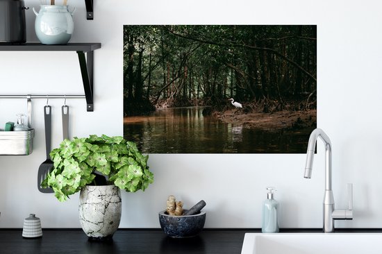 Stickers Stickers muraux - Héron - Forêt - Lac - 60x40 cm - Film adhésif