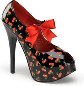 Pin Up Couture Hoge hakken -36 Shoes- TEEZE-25-3 US 6 Zwart/Rood