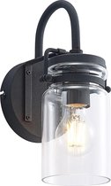 Lindby - wandlamp - 1licht - ijzer, glas - H: 28.3 cm - E27 - , transparant