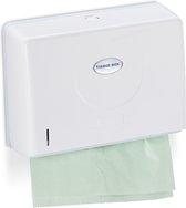 Relaxdays handdoekdispenser muur - dispenser papieren handdoekjes - vouwhanddoekdispenser