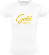 Gold Digger Dames t-shirt | golddigger | miljonair | goud | geld | Wit