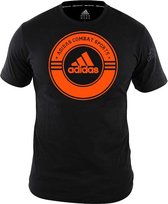 adidas T-Shirt Combat Sports Zwart/Oranje Small