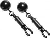 Black Bomber Nipple Clamps With Ball Weights - Clamps -