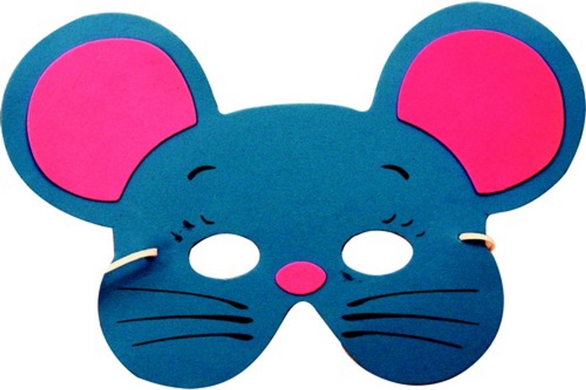 PARTYPRO Muizen masker - Blauw muizenmasker voor kinderen - Hard schuim