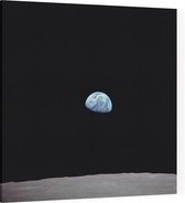 Earthrise viewing Earth from space (ruimtevaart) - Foto op Canvas - 40 x 40 cm