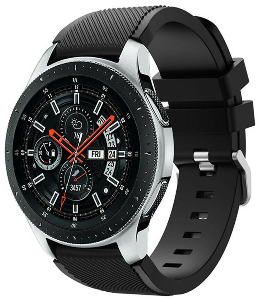 geschikt voor Samsung Galaxy Watch silicone bandje - zwart - 41mm / 42mm