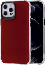 TPU + acryl anti-val spiegel telefoon beschermhoes voor iPhone 12 Pro Max (wijnrood)